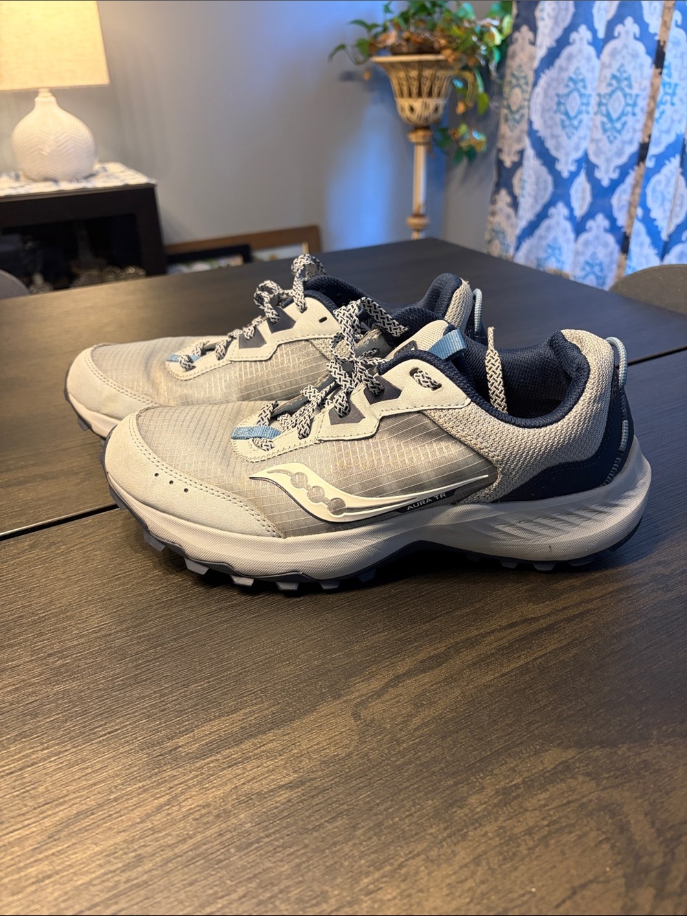 Saucony Aura TR Women's Trail Running Shoes Size 10W Grey Navy S10863-115